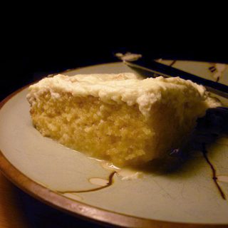 Tres leches cake slice